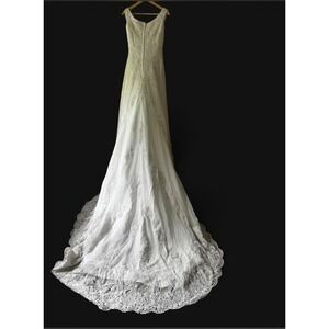 Moonlit Ceremony | Moonlight Beaded Lace Wedding Gown | Chapel Train